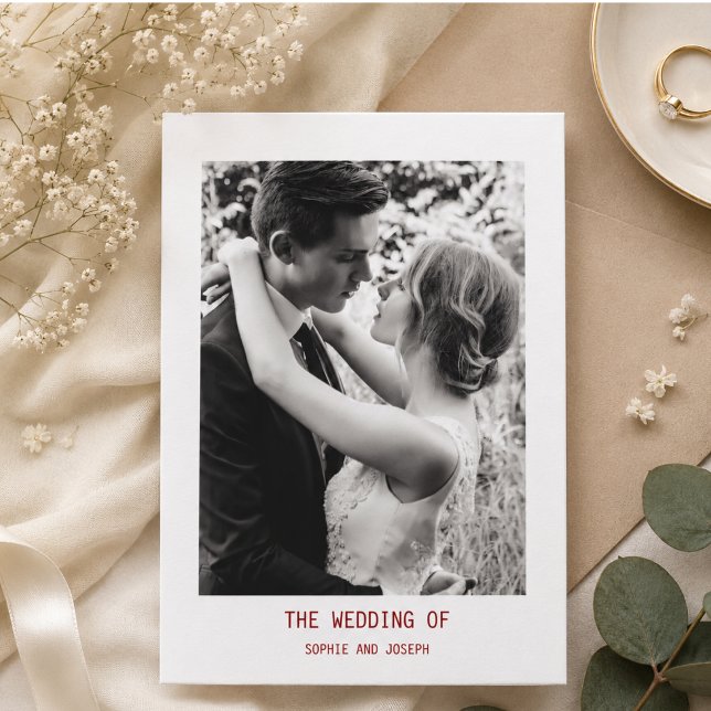 Simple Elegant Text & Photo | QR Code Wedding Invitation (Simple Elegant Text & Photo | QR Code Wedding Invitation)