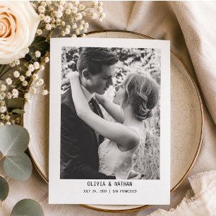 Simple Elegant Text & Photo Wedding Save The Date