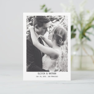 Simple Elegant Text & Photo Wedding Save The Date