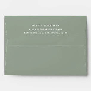 Simple Elegant Text Sage Green Envelope