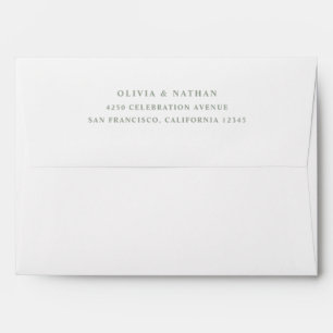 Simple Elegant Text   Sage Green on White Envelope