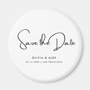 Simple Elegant Text   Save The Date  Magnet