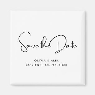 Simple Elegant Text Save The Date Magnet