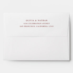 Simple Elegant Text   White and Dark Red Envelope