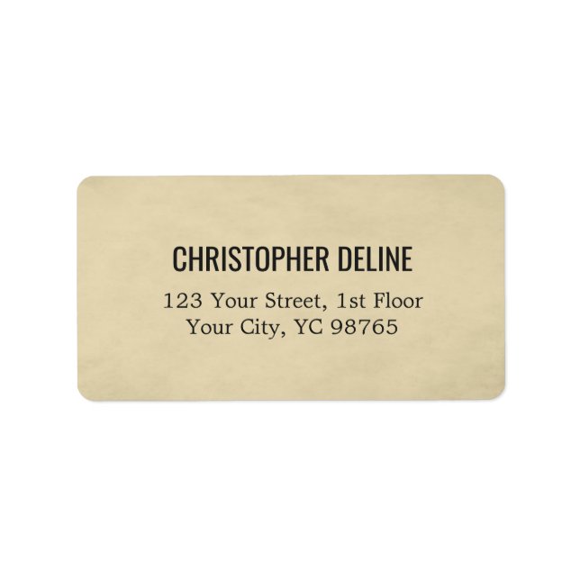 Simple Elegant TExture Beige Label (Front)