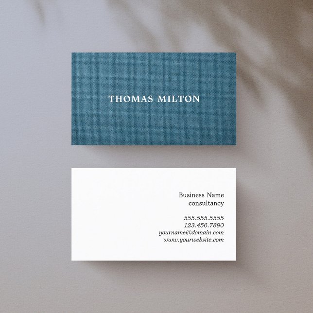 Simple Elegant Texture Blue White Consultant Business Card (Creator Uploaded)