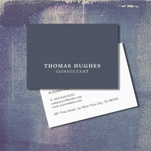 Simple Elegant Texture Blue White Consultant Business Card