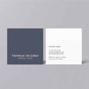 Simple Elegant Texture Blue White Consultant Square Business Card