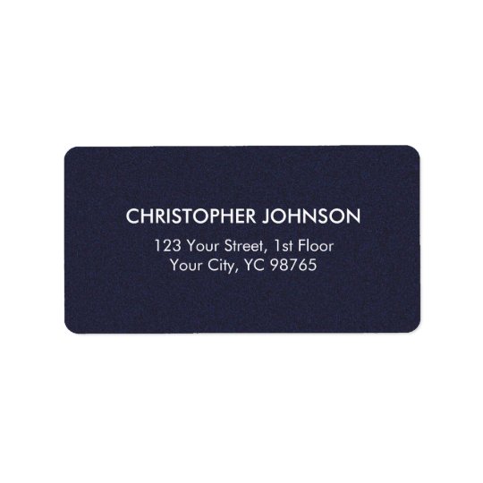 Simple Elegant Texture Blue White Masculine Address Label