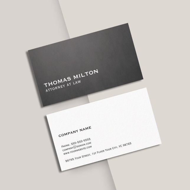 Simple Elegant Texture Dark Grey White Consultant Business Card (Creator Uploaded)
