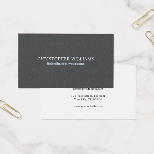Simple Elegant Texture Grey Blue Consultant Business Card