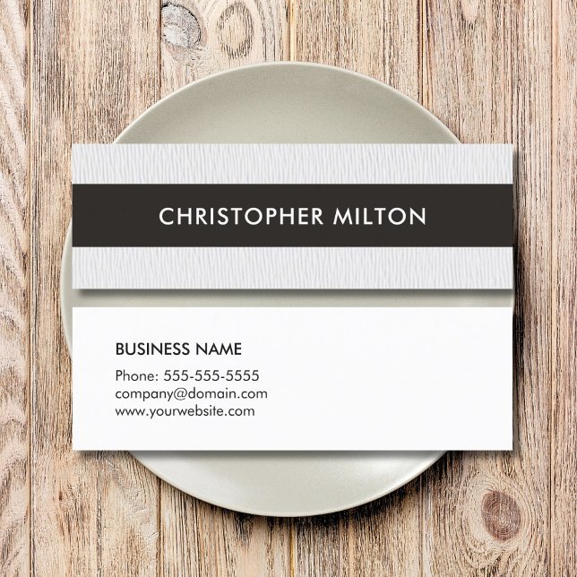 Simple Elegant Texture White Black Stripe Attorney Mini Business Card (Creator Uploaded)
