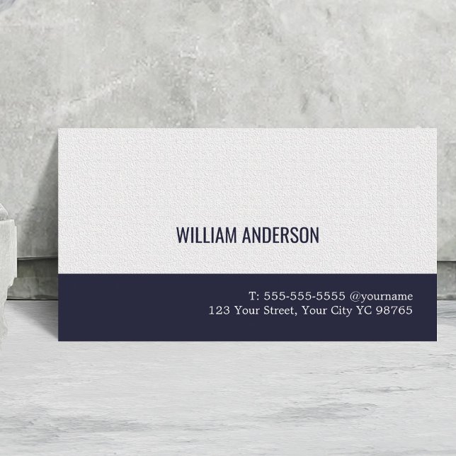 Simple Elegant Texture White Blue Consultant Business Card (Creator Uploaded)
