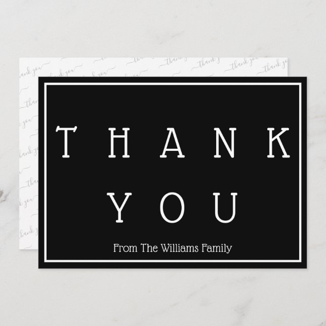 Simple Elegant Thank You Custom Personalised (Front/Back)