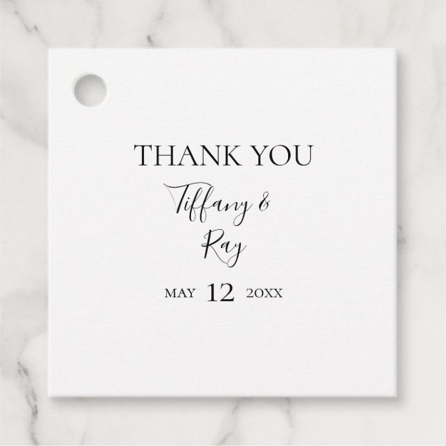 Simple Elegant Thank You Favour Tags (Front)
