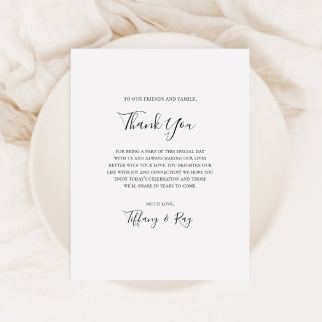 Simple Elegant Thank You Reception Card (Creator Uploaded)