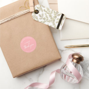 Simple Elegant Thank You Wedding Favour Classic Round Sticker