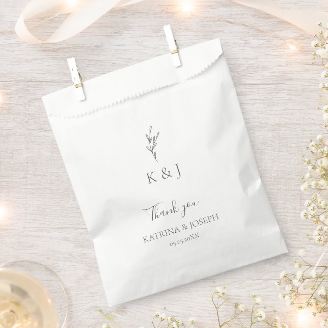 Simple Elegant Thank you Wedding Minimalist Chic Favour Bags (Clipped)