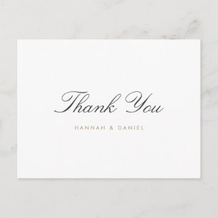 Simple Elegant Thank You Wedding Postcard