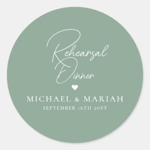 Simple Elegant The Night Before Rehearsal Dinner  Classic Round Sticker