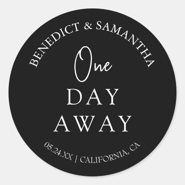 Simple Elegant The Night Before Rehearsal Dinner Classic Round Sticker (Front)