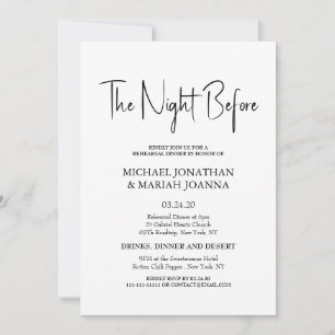 Simple Elegant The Night Before Rehearsal Dinner Invitation