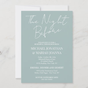 Simple Elegant The Night Before Rehearsal Dinner  Invitation