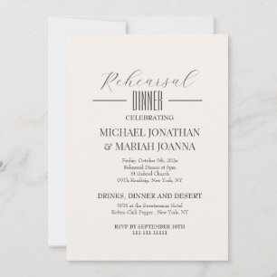 Simple Elegant The Night Before Rehearsal Dinner Invitation