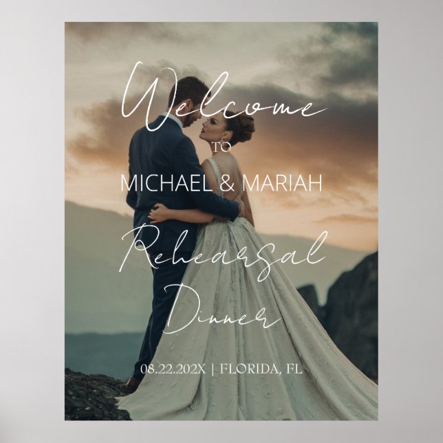 Simple Elegant The Night Before Rehearsal Dinner  Poster (Front)