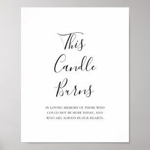 Simple Elegant This Candle Burns Wedding Sign