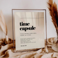 Simple elegant Time capsule 1st Birthday sign