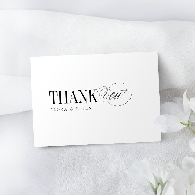 Simple Elegant Timeless Typography Thank You Card (Simple Elegant Timeless Typography Thank You Note Card)