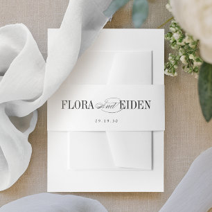 Simple Elegant Timeless Typography Wedding Invitation Belly Band
