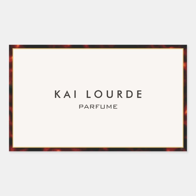 Simple  Elegant Tortoiseshell Border  Rectangular  Rectangular Sticker (Front)