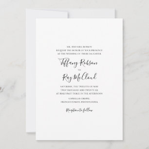 Simple Elegant Traditional Wedding Invitation