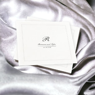 Simple Elegant Traditional Wedding Monogram Napkin