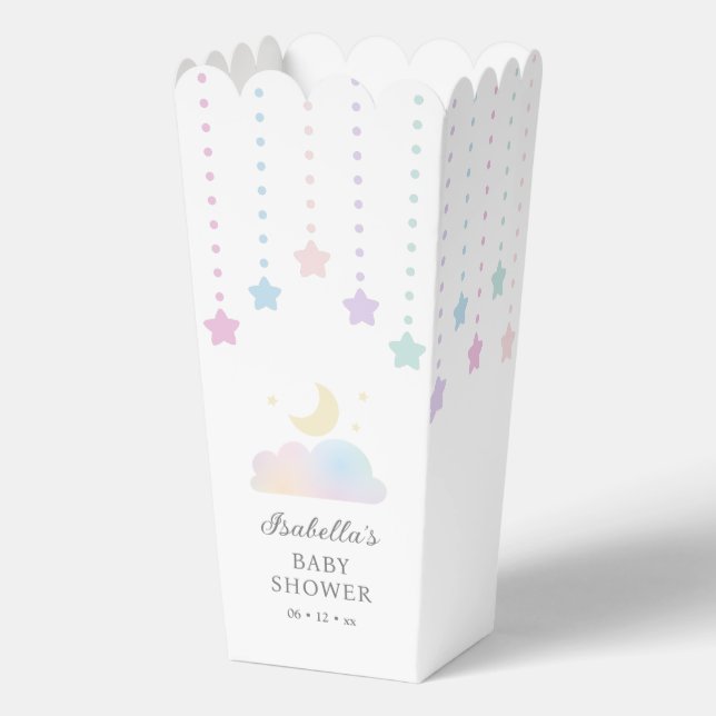 Simple Elegant Twinkle Little Stars Baby Shower Favour Box (Front)