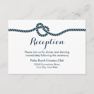 Simple & Elegant Tying the Knot Wedding Reception Enclosure Card