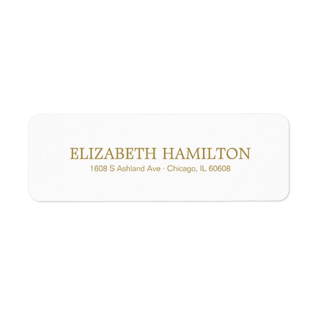Simple Elegant Typography Address Label (Front)