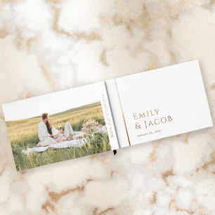 Simple Elegant Typography and Photo Wedding Guest Book