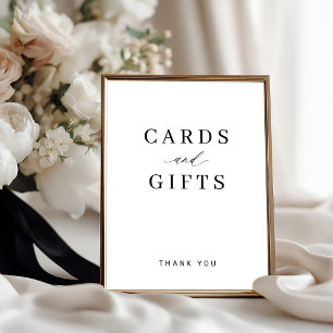 Simple elegant typography cards and gifts wedding poster