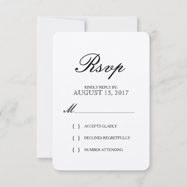 Simple Elegant Typography Kraft Paper RSVP Card (Front)