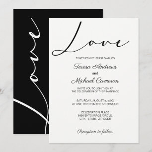 Simple elegant typography Love Wedding Invitation