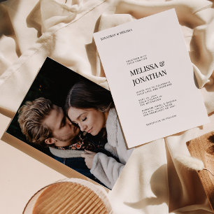 Simple Elegant Typography Minimalist Photo Wedding Invitation