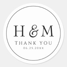 Simple Elegant Typography Monogrammed Wedding