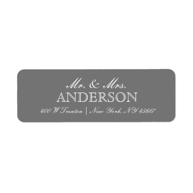 Simple Elegant Typography Return Address Labels (Front)
