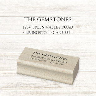 Simple Elegant Typography Return Address  Rubber Stamp