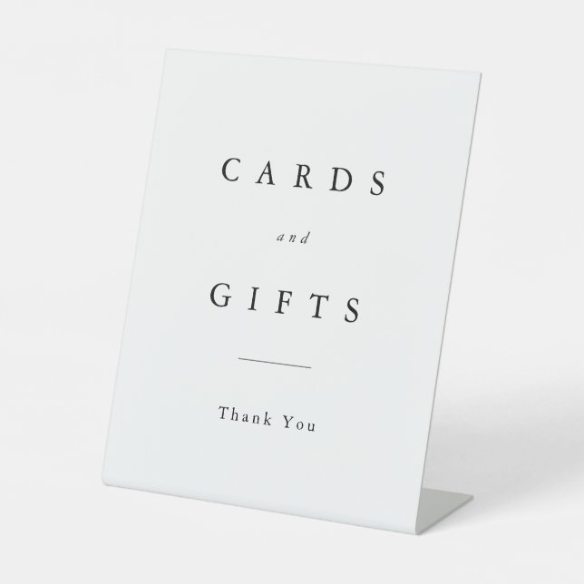Simple Elegant Typography Wedding Cards And Gifts Pedestal Sign (Front)