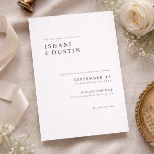 Simple Elegant Typography Wedding Invitation