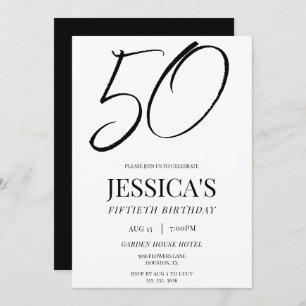 Simple Elegant Unisex 50th Birthday Party Invitation